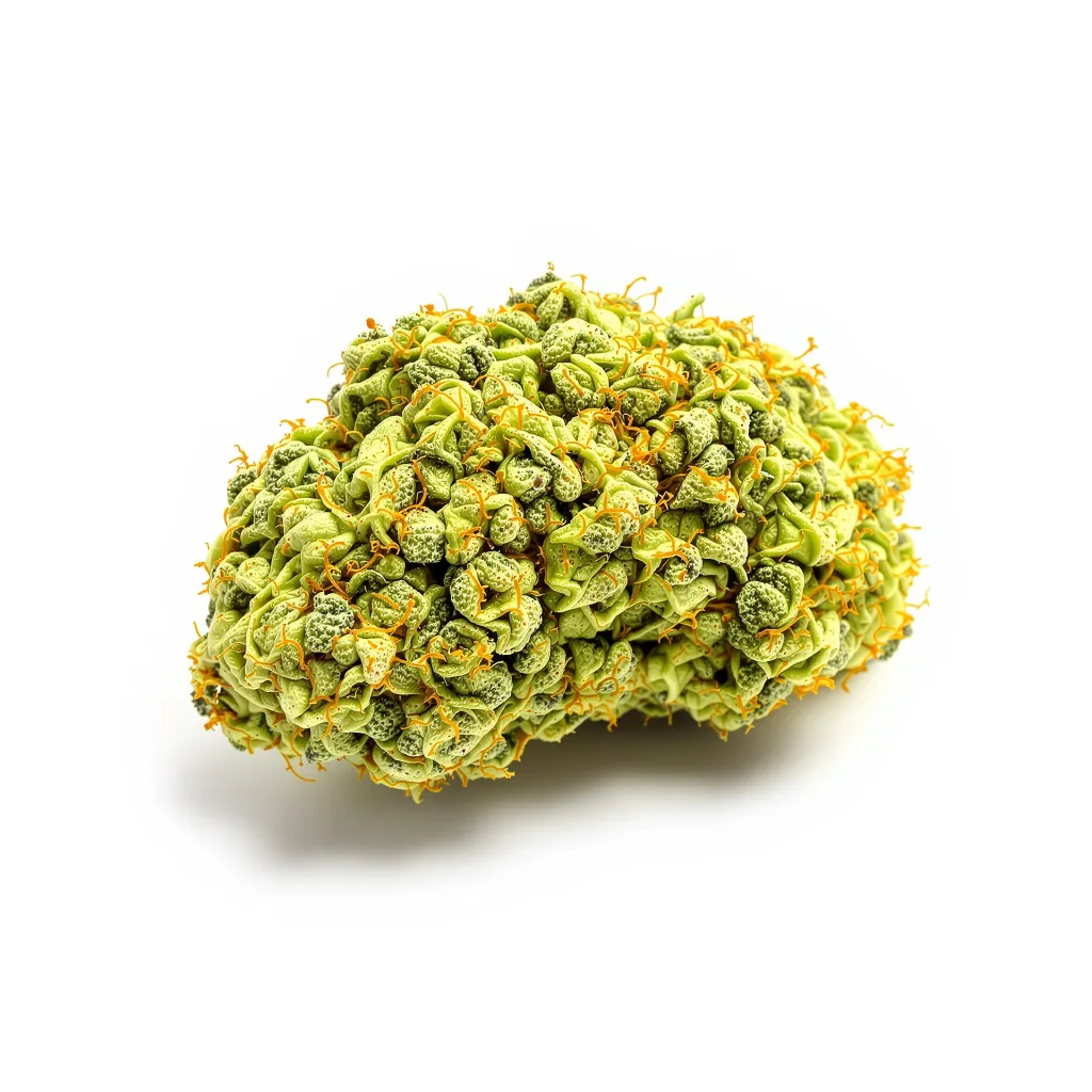 Pineapple Mayhem 11% indica / 89% sativa — flor con tricomas visibles