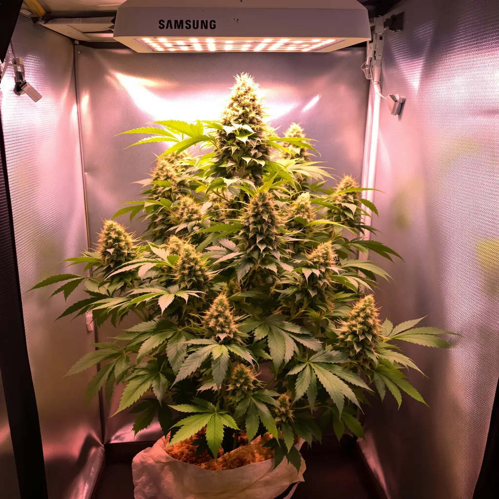 Planta de cannabis Pink Bubba en fase de floración — 60-100 cm autofloración