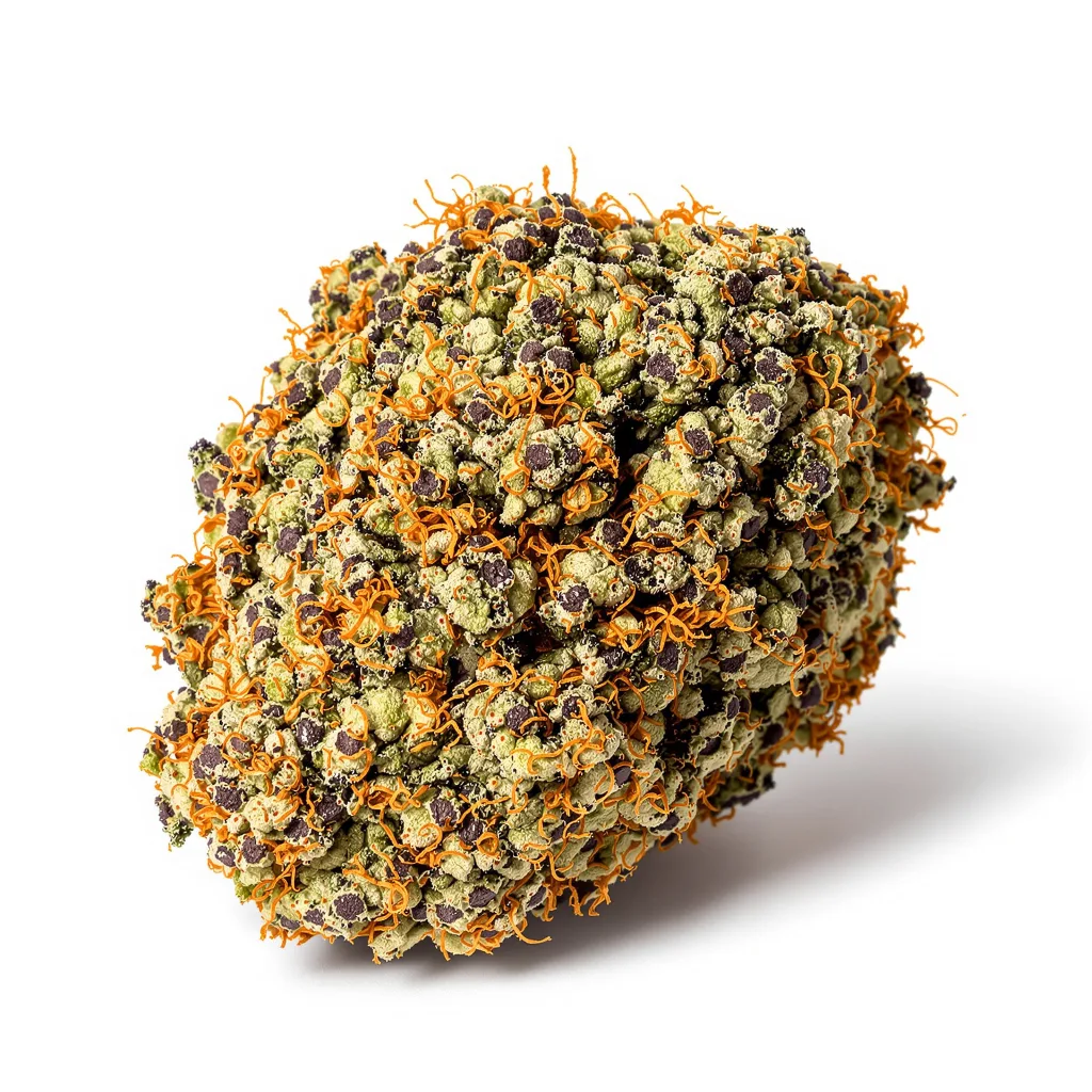 Pink Death Star 79% indica / 21% sativa — flor con tricomas visibles
