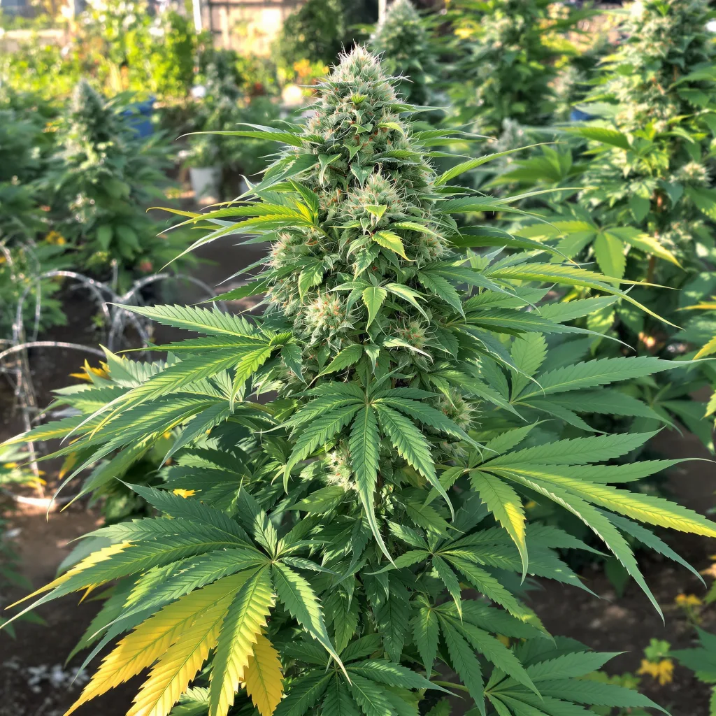 Pink Kush 90% indica / 10% sativa — flor con tricomas visibles