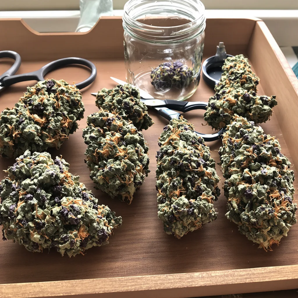 Pink Panther 70% indica / 30% sativa — flor con tricomas visibles
