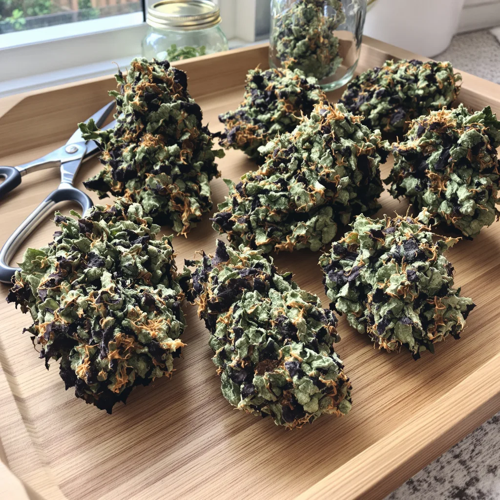Pinkman Goo 80% indica / 20% sativa — flor con tricomas visibles