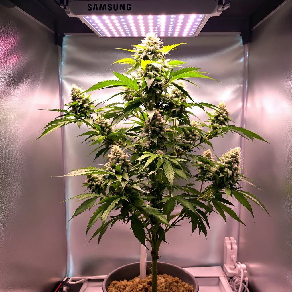 Planta de cannabis Platinum Bubba Kush en fase de floración — 90-130 cm feminizada
