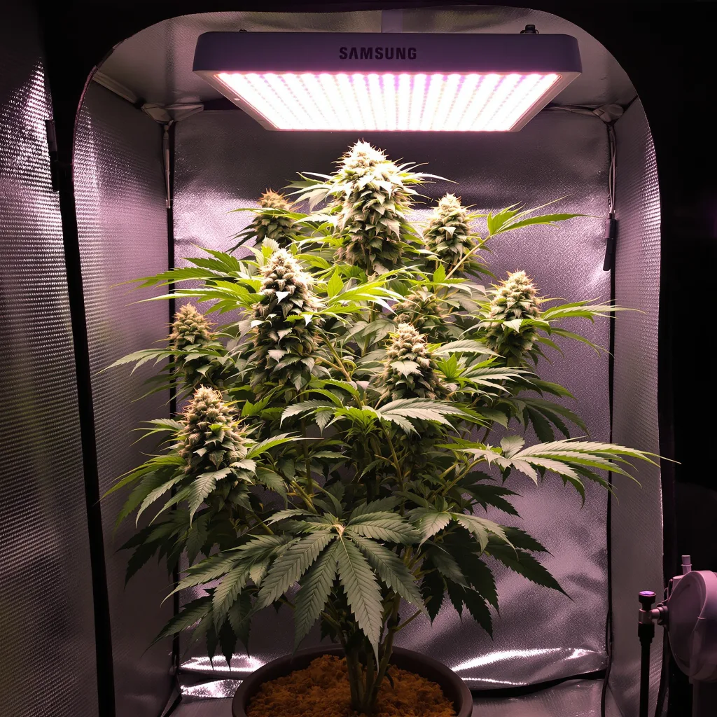 Planta de cannabis Platinum GSC en fase de floración — 60-100 cm autofloración