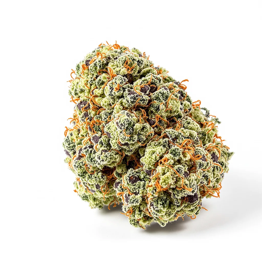 Platinum GSC 60% indica / 40% sativa — flor con tricomas visibles