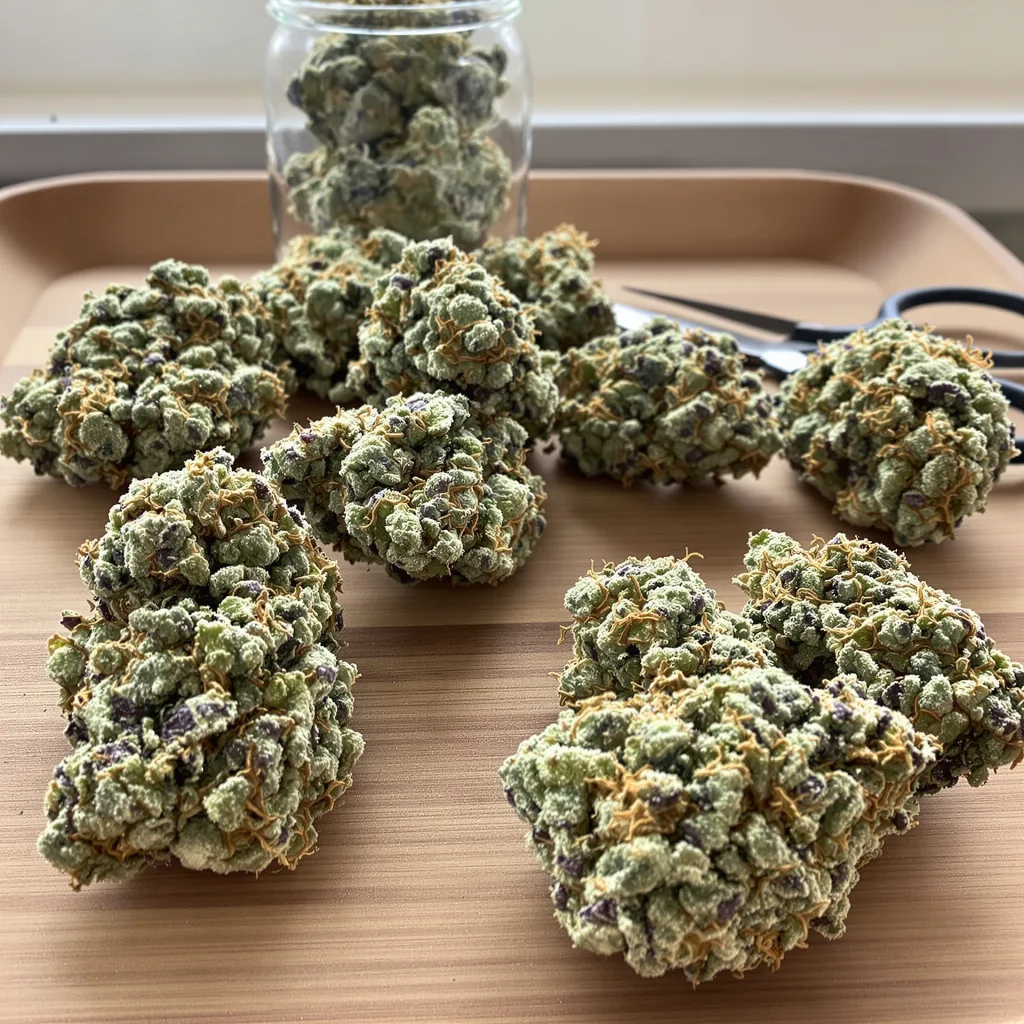 Platinum GSC 60% indica / 40% sativa — flor con tricomas visibles