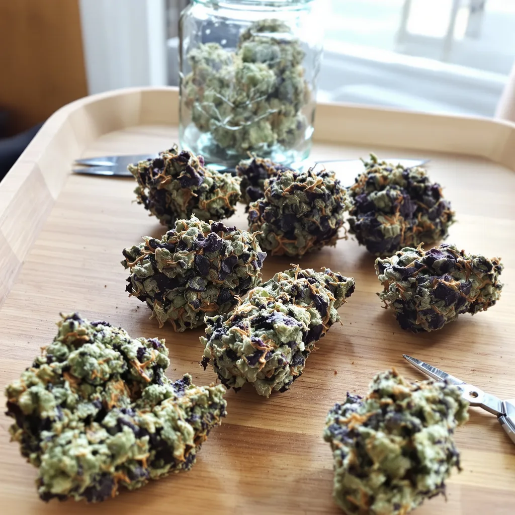 Platinum Kush 82% indica / 18% sativa — flor con tricomas visibles
