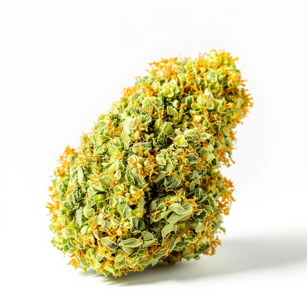 Platinum Wreck 25% indica / 75% sativa — flor con tricomas visibles