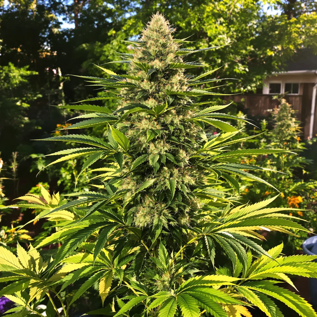 Plushberry 36% indica / 64% sativa — flor con tricomas visibles