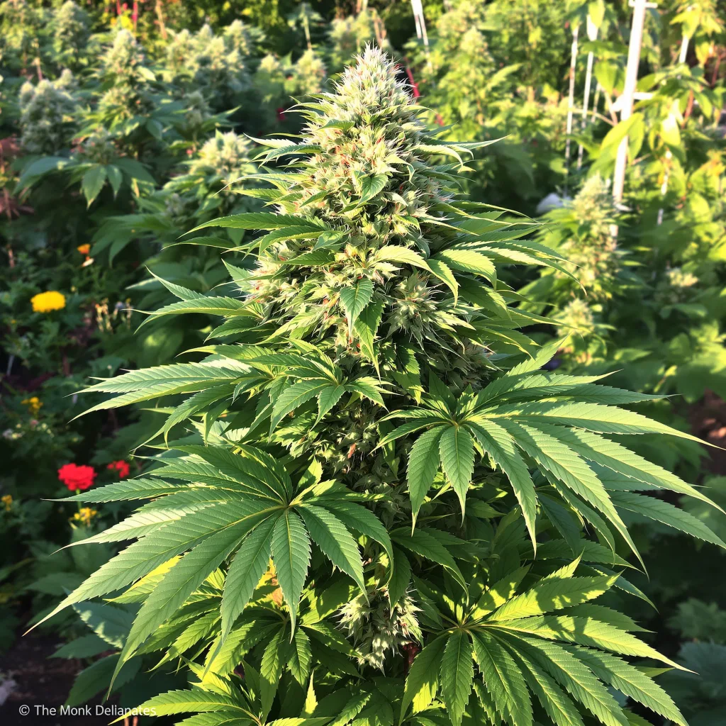 Pokie 67% indica / 33% sativa — flor con tricomas visibles