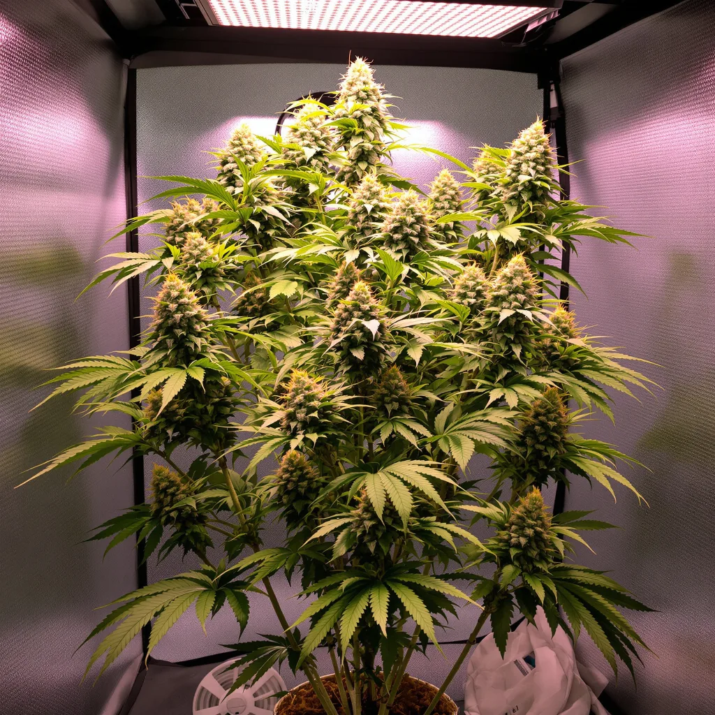 Planta de cannabis Pop Rox en fase de floración — 60-100 cm autofloración