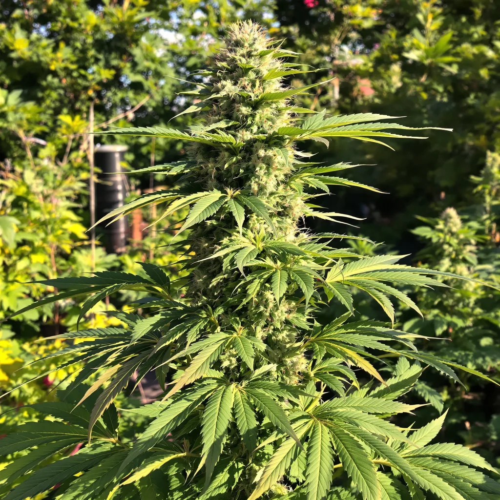 Pop Rox 42% indica / 58% sativa — flor con tricomas visibles