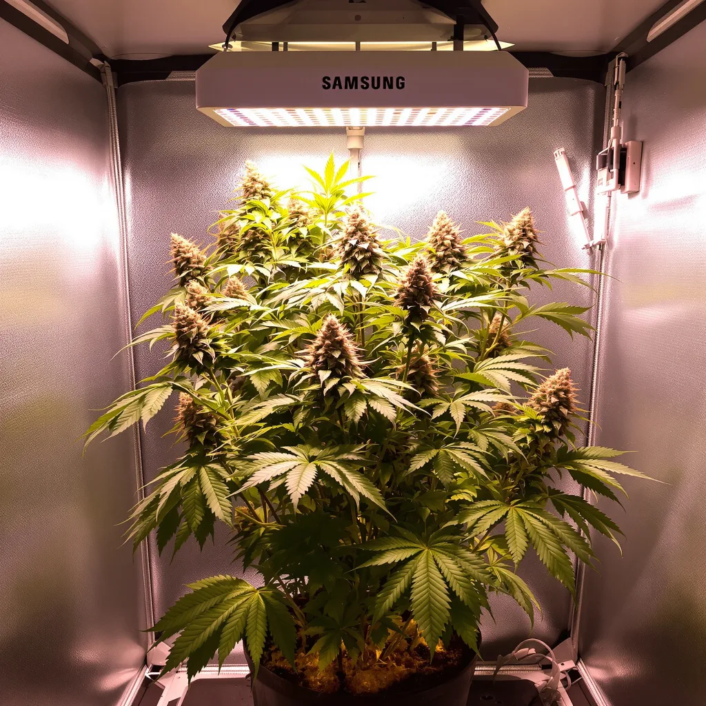 Planta de cannabis Popcorn Kush en fase de floración — 90-130 cm feminizada
