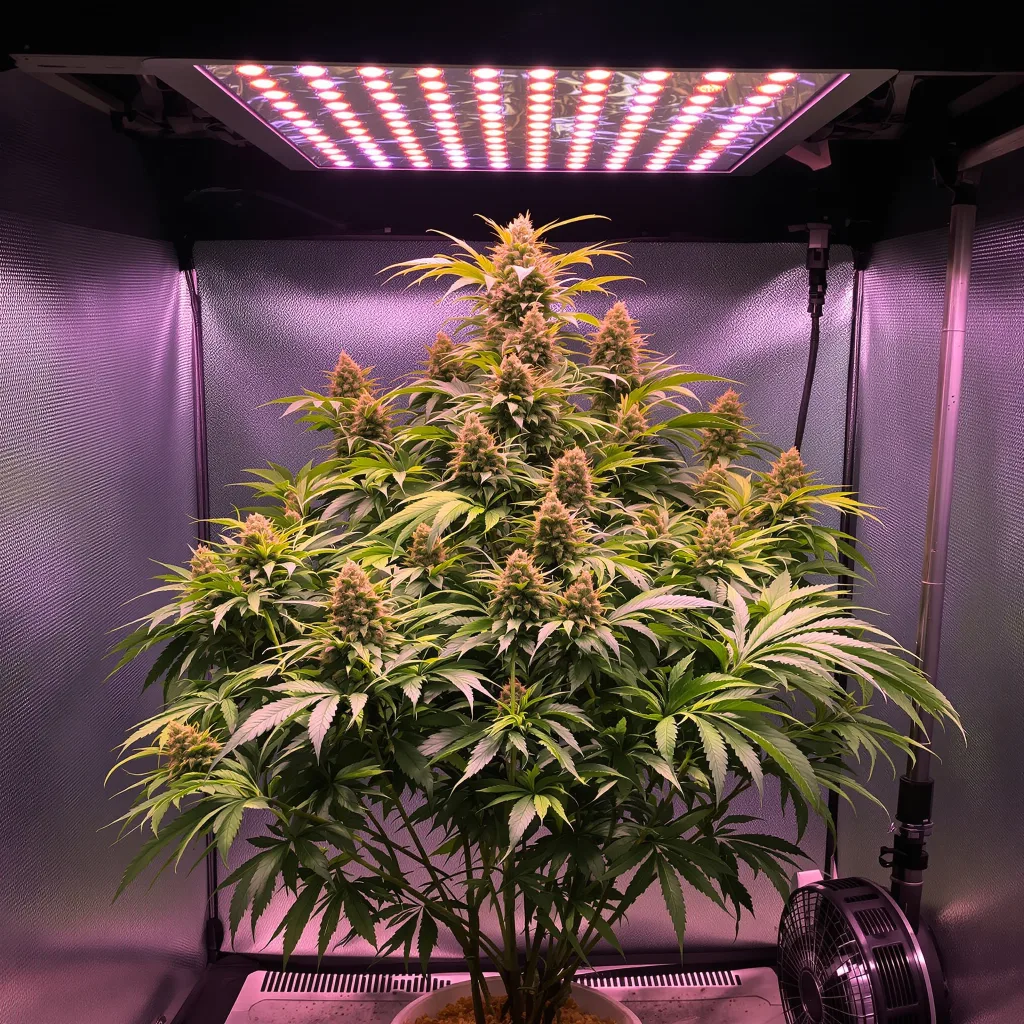 Planta de cannabis Pot of Gold en fase de floración — 90-130 cm feminizada