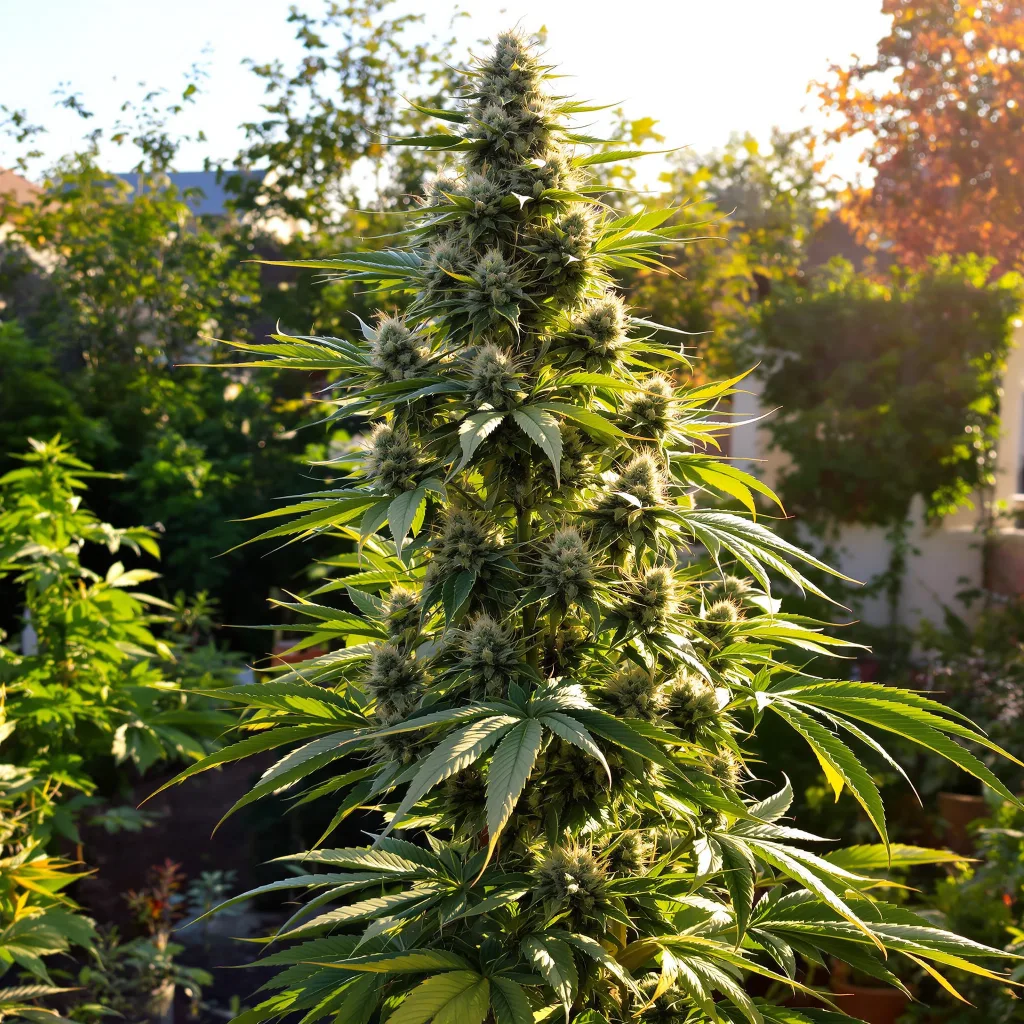 Power Kush 50% indica / 40% sativa — flor con tricomas visibles