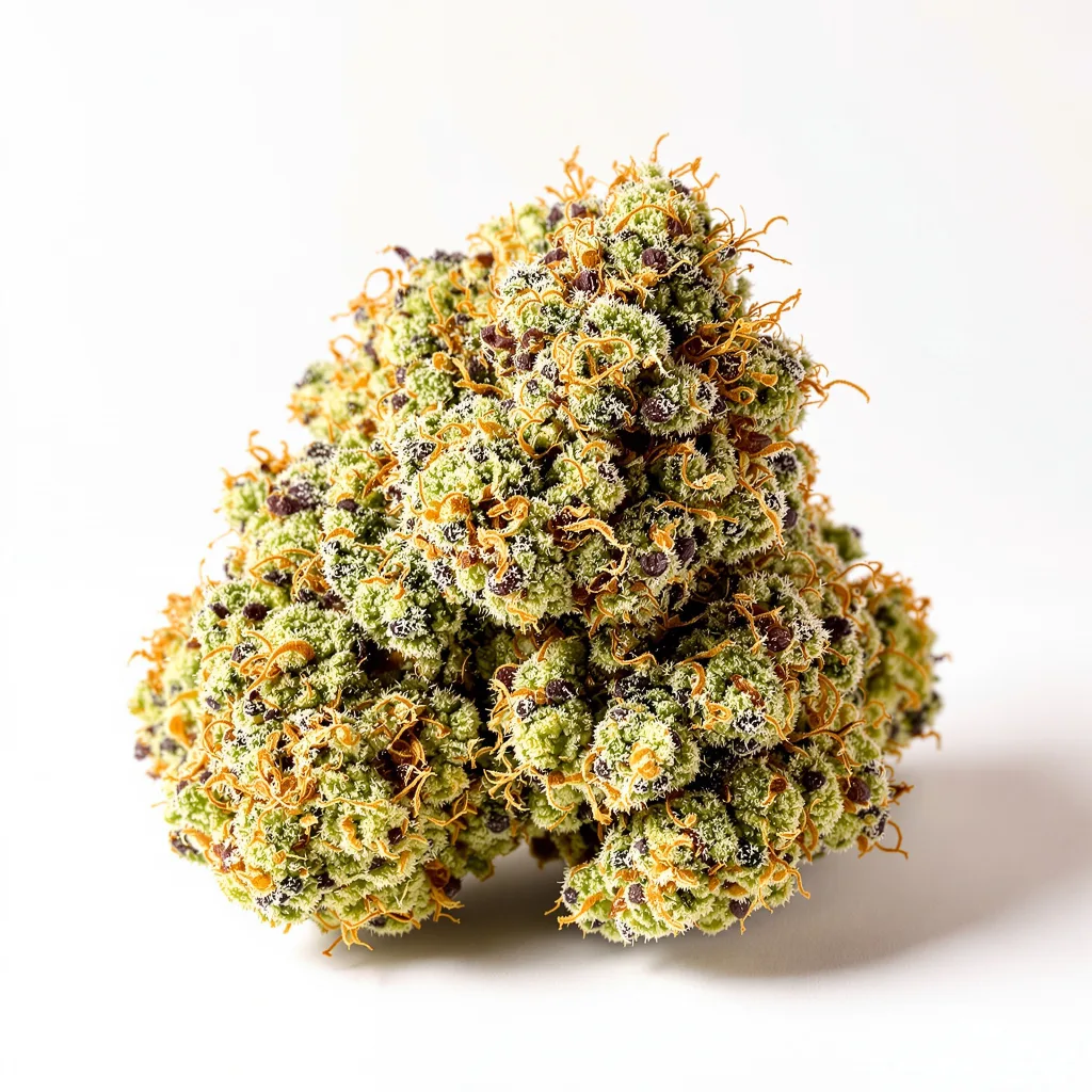 Power Kush 50% indica / 40% sativa — flor con tricomas visibles