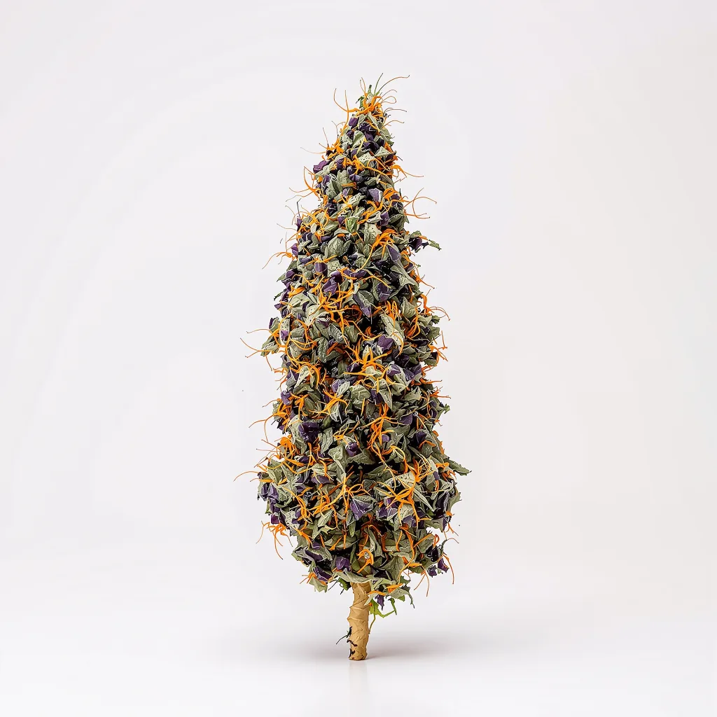 Pre-98 Bubba Kush 80% indica / 20% sativa — flor con tricomas visibles