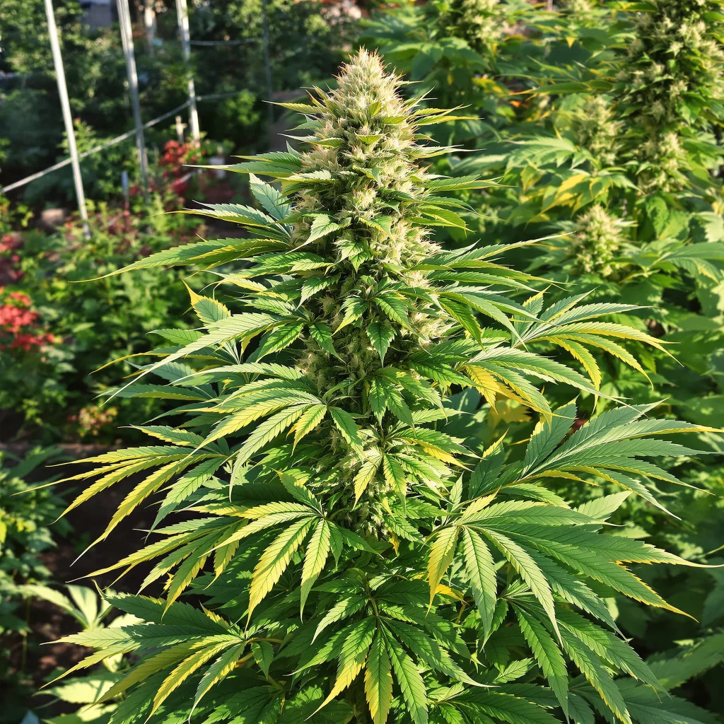 Primus 79% indica / 21% sativa — flor con tricomas visibles