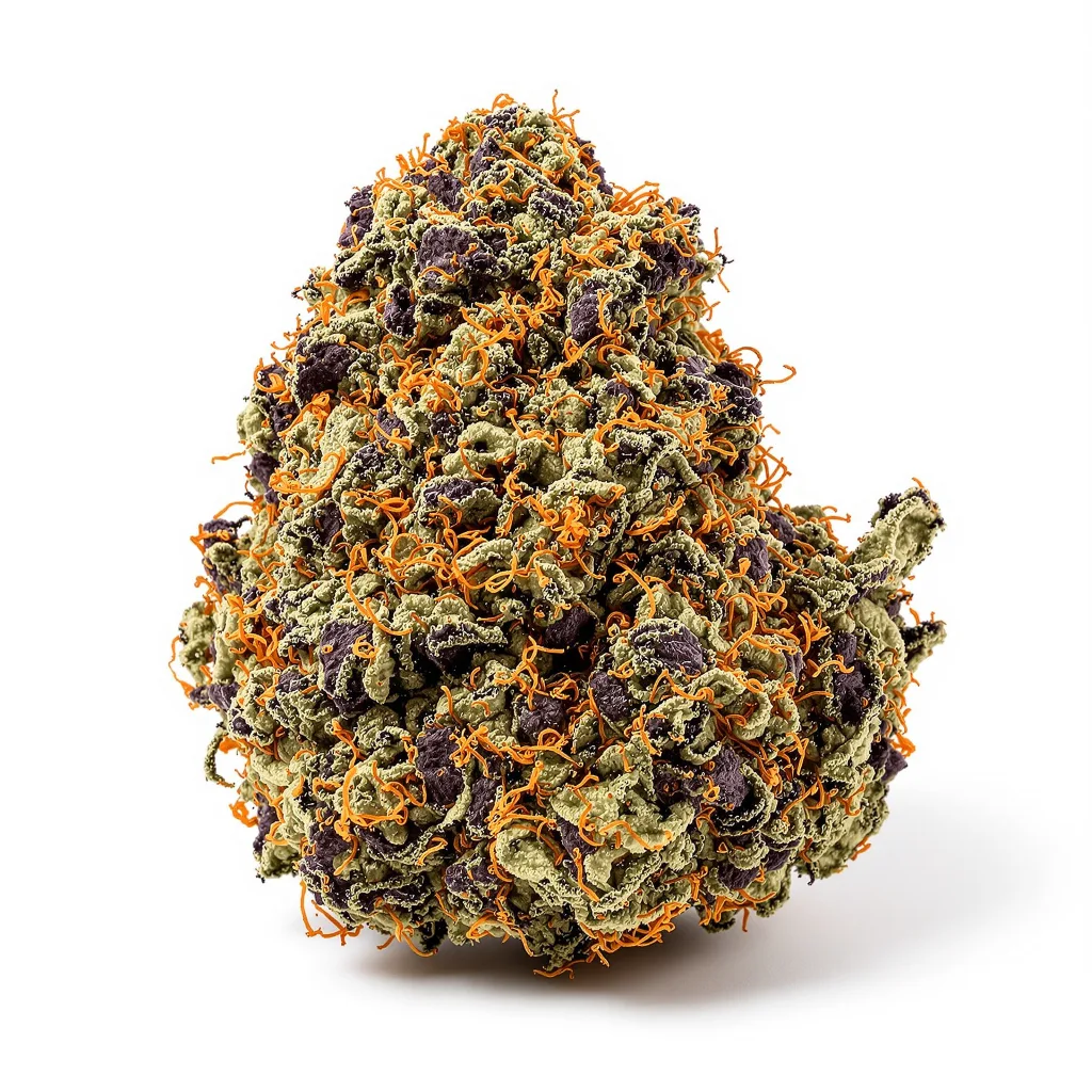 Primus 79% indica / 21% sativa — flor con tricomas visibles