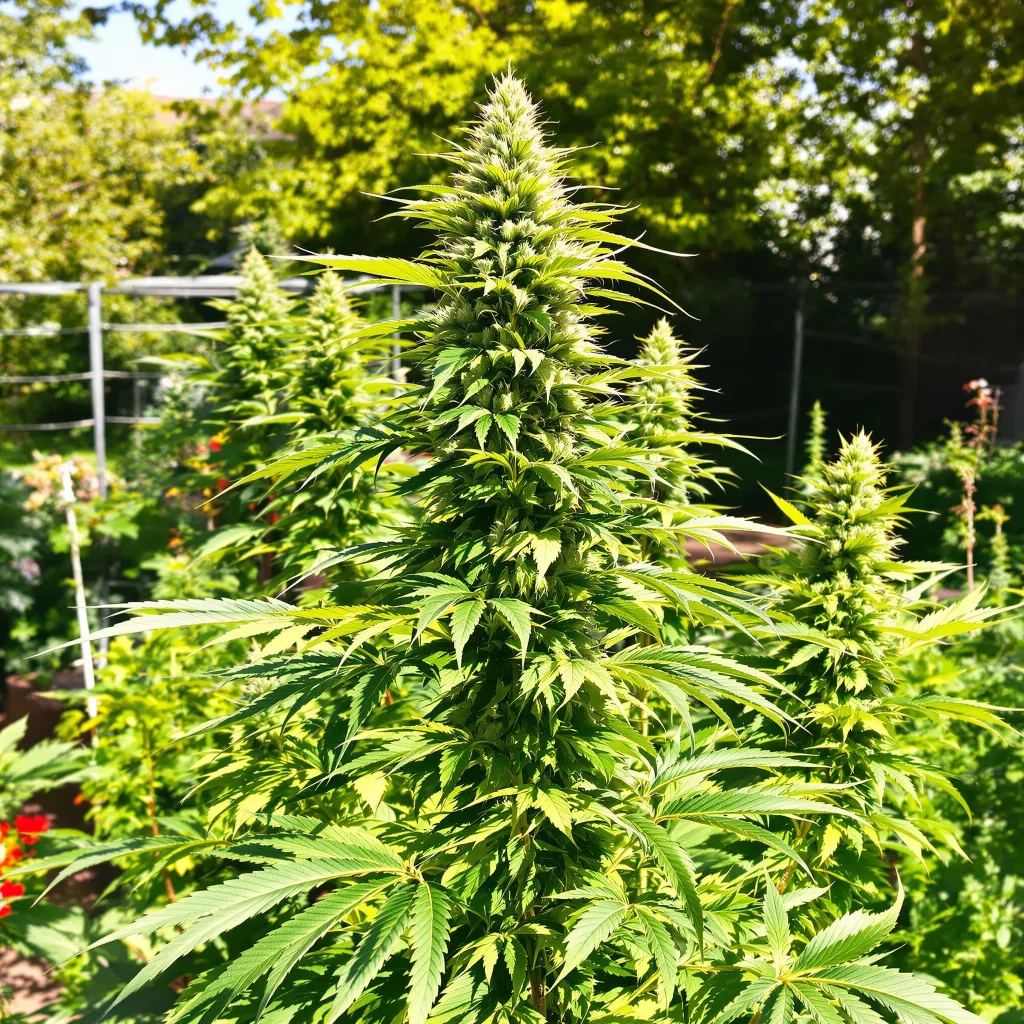 Project Blue Book 12% indica / 88% sativa — flor con tricomas visibles