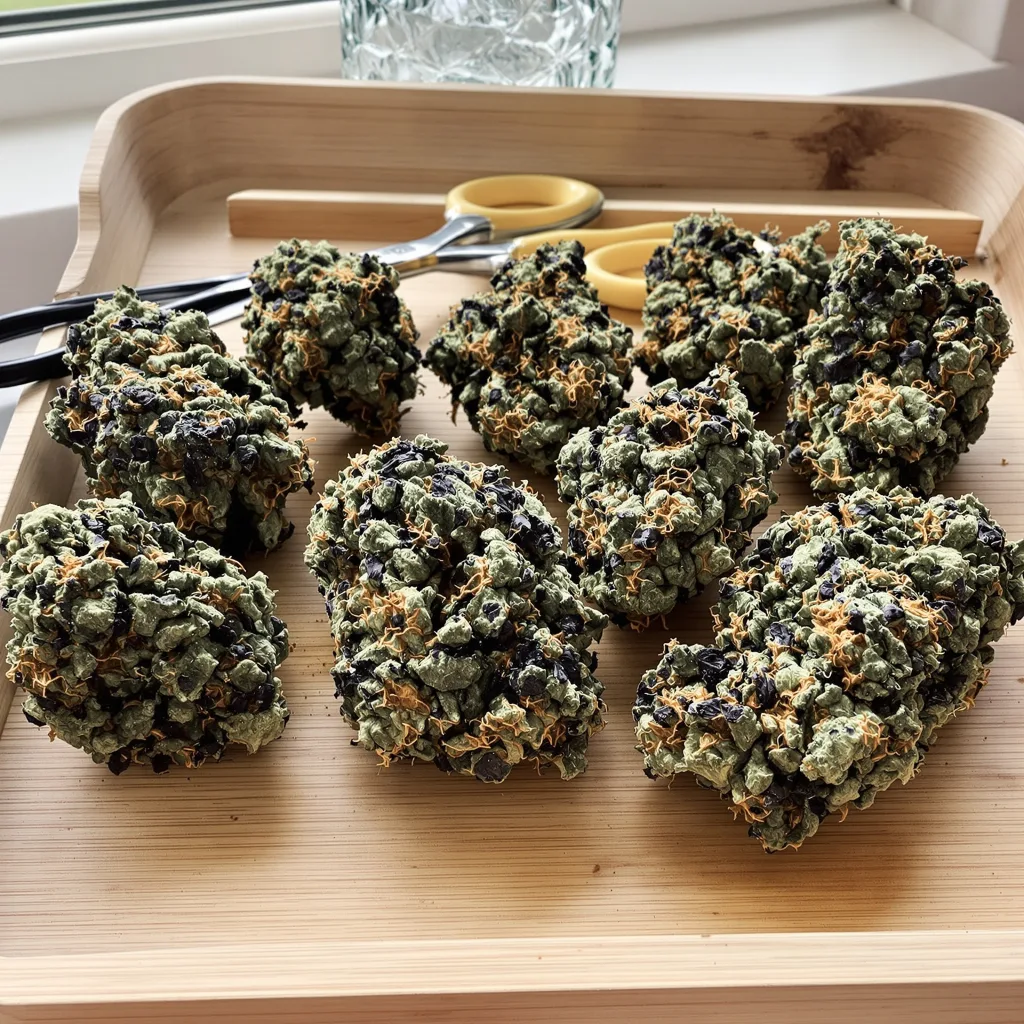 Puna Budder 70% indica / 30% sativa — flor con tricomas visibles
