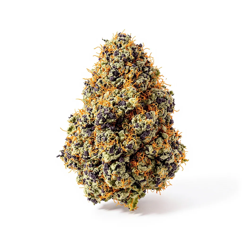Puna Budder 70% indica / 30% sativa — flor con tricomas visibles