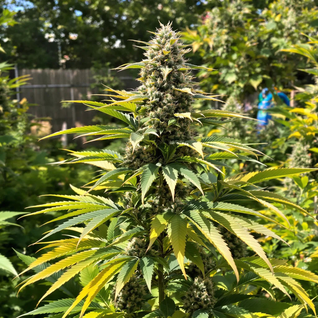 Punch Pie 46% indica / 54% sativa — flor con tricomas visibles