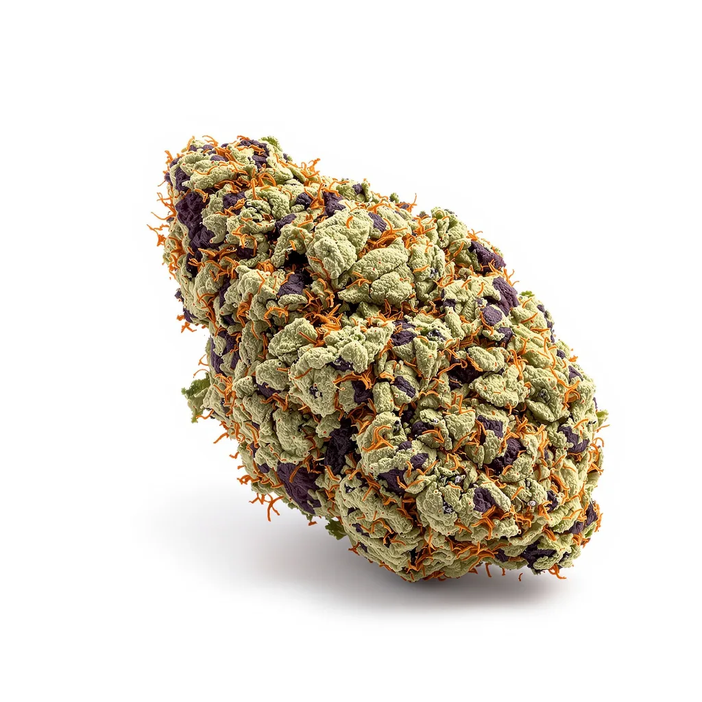 Pure Afghan 89% indica / 11% sativa — flor con tricomas visibles