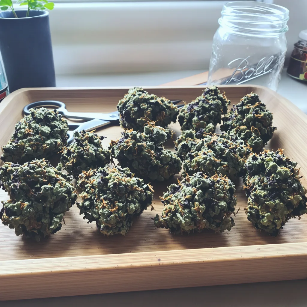 Pure Indica 81% indica / 19% sativa — flor con tricomas visibles