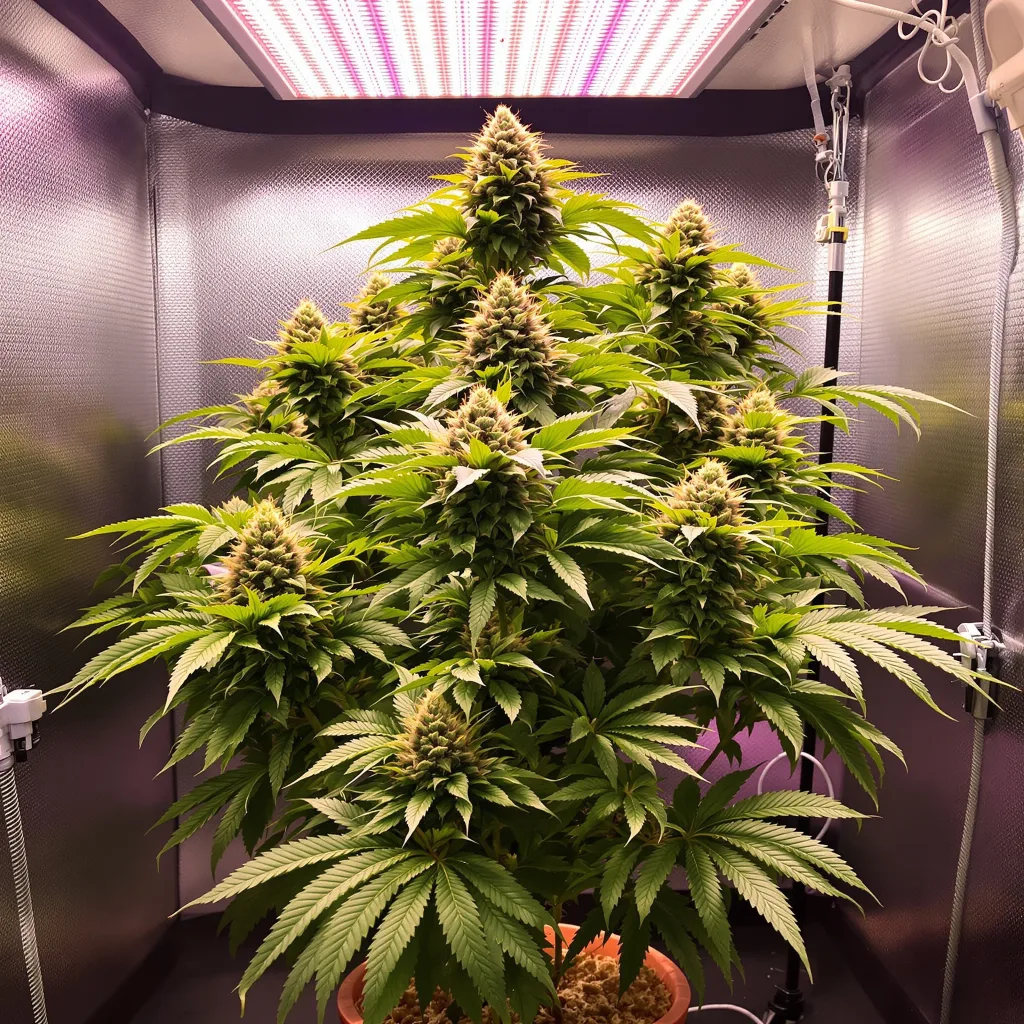 Planta de cannabis Pure Kush en fase de floración — 60-100 cm autofloración