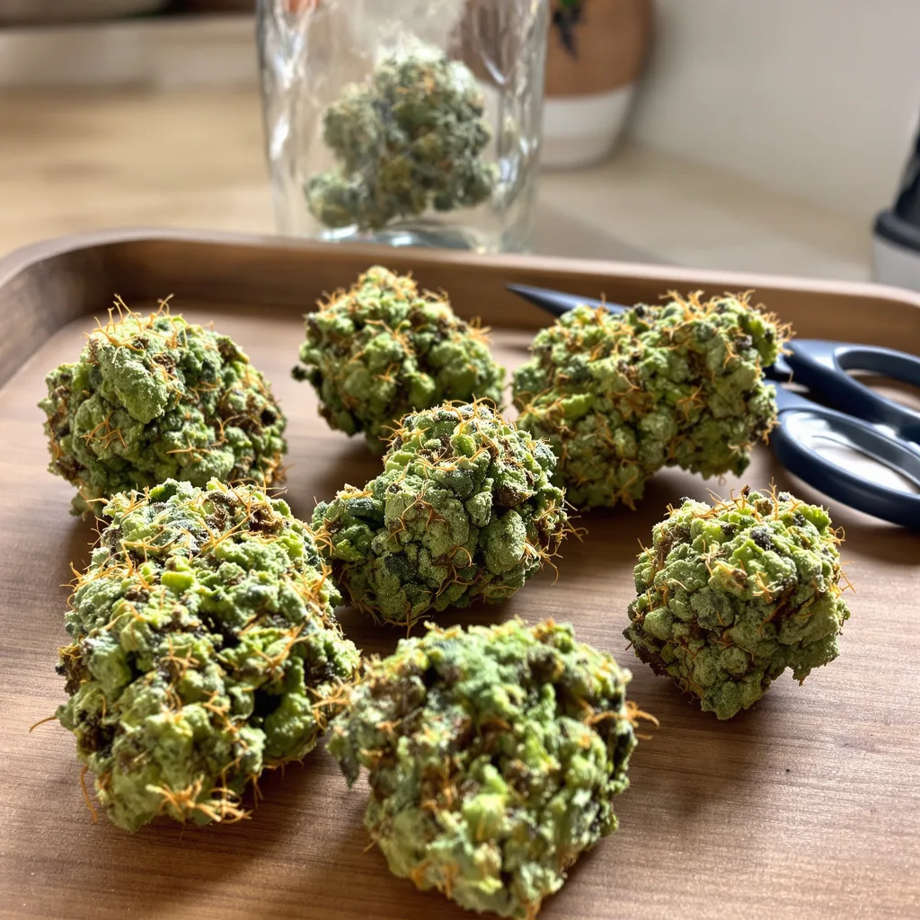 Pure Power Plant 16% indica / 84% sativa — flor con tricomas visibles