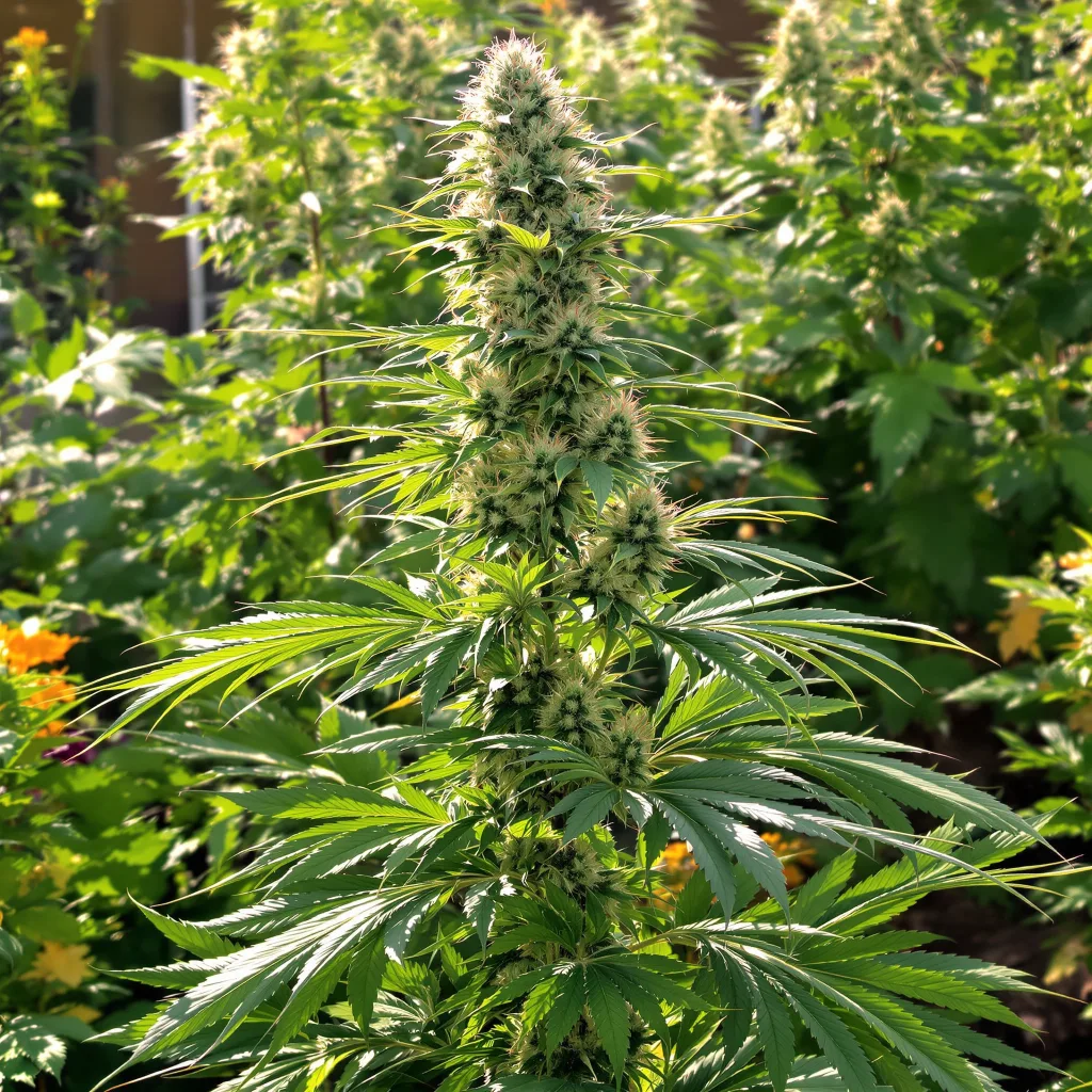 Pure Power Plant 16% indica / 84% sativa — flor con tricomas visibles