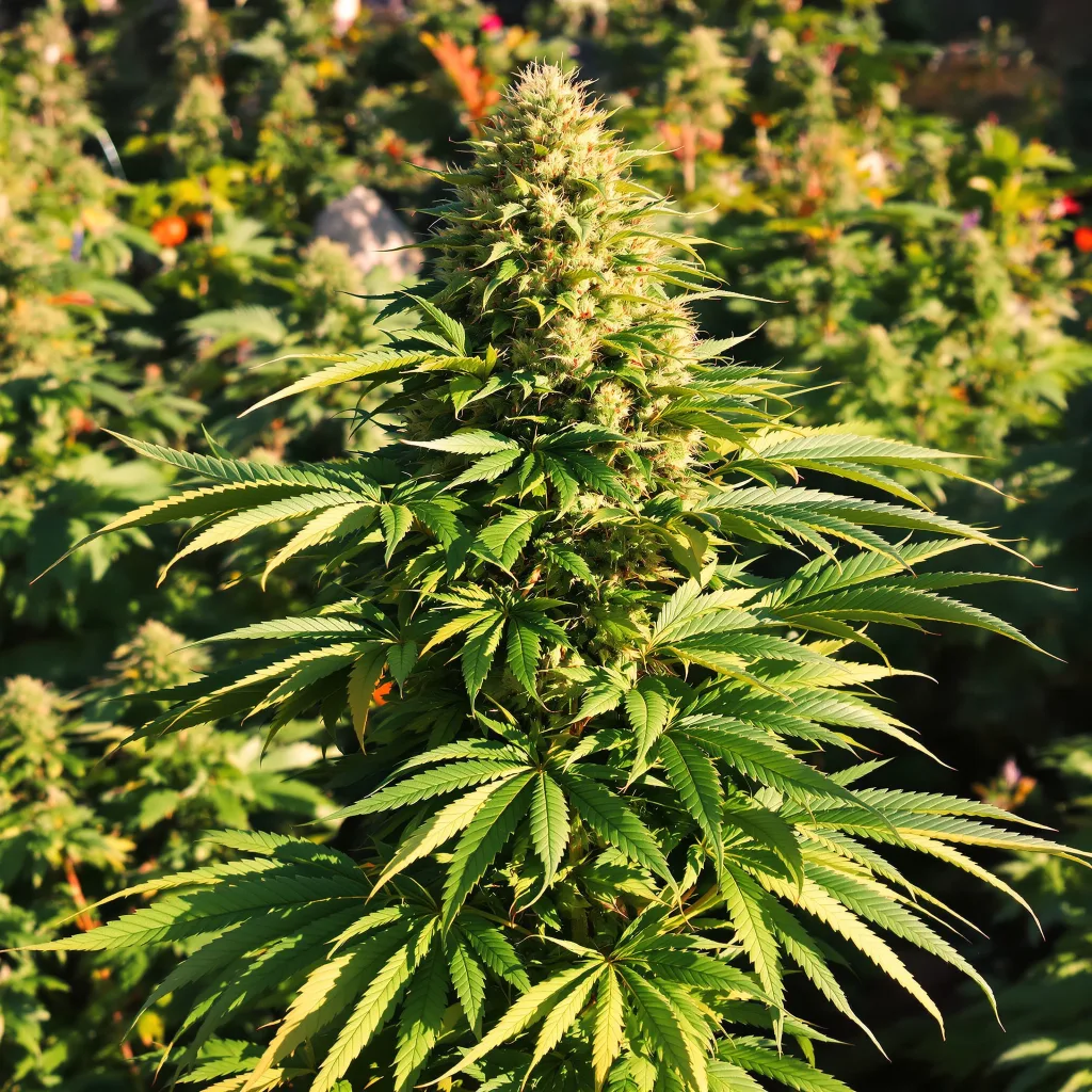 Purple Afghani 84% indica / 16% sativa — flor con tricomas visibles