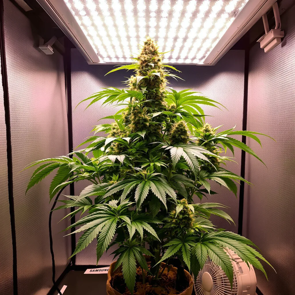 Planta de cannabis Purple Afghani en fase de floración — 90-130 cm feminizada