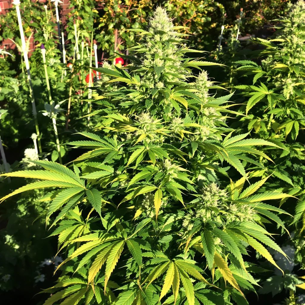 Purple Arrow 79% indica / 21% sativa — flor con tricomas visibles