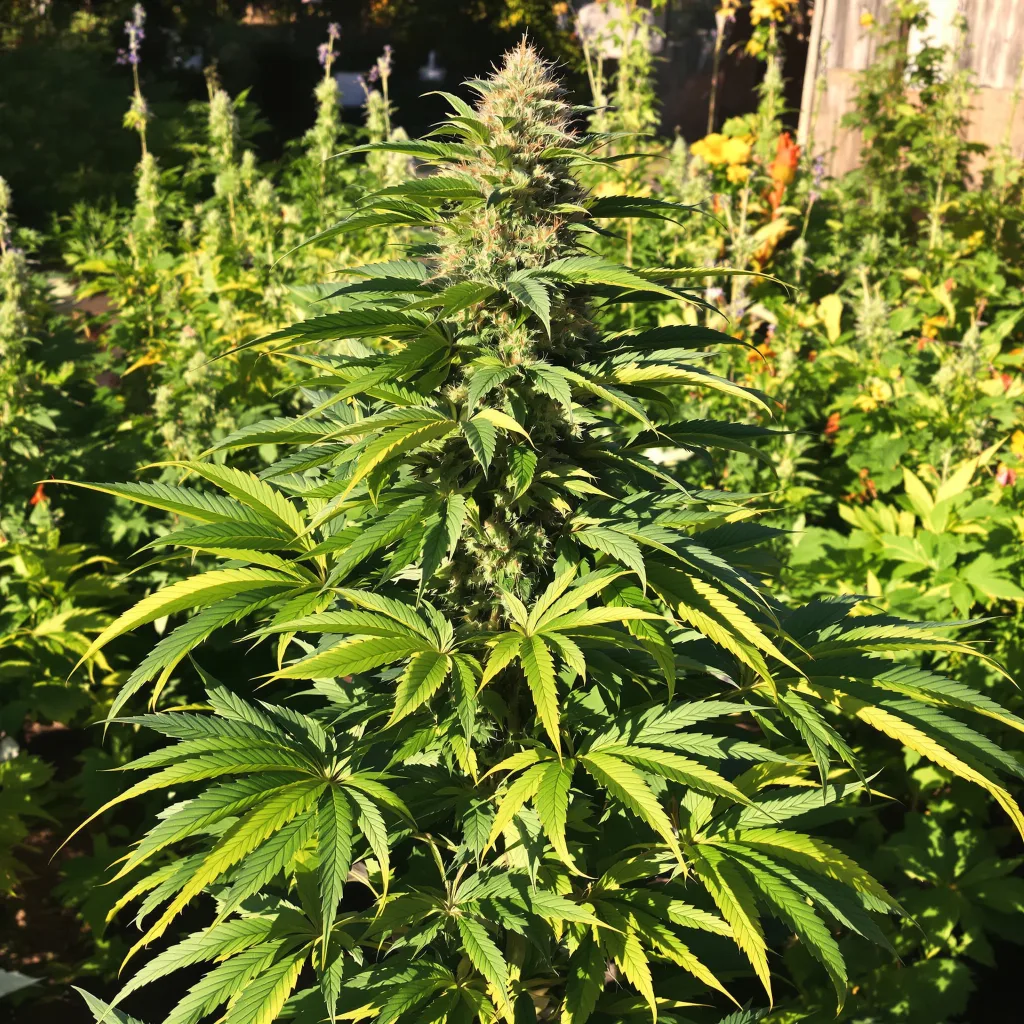 Purple Buddha 79% indica / 21% sativa — flor con tricomas visibles