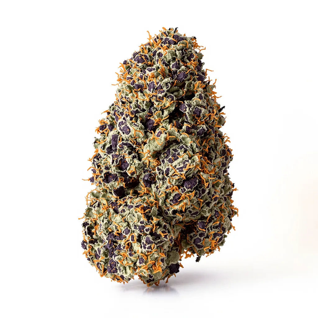 Purple Bush 78% indica / 22% sativa — flor con tricomas visibles