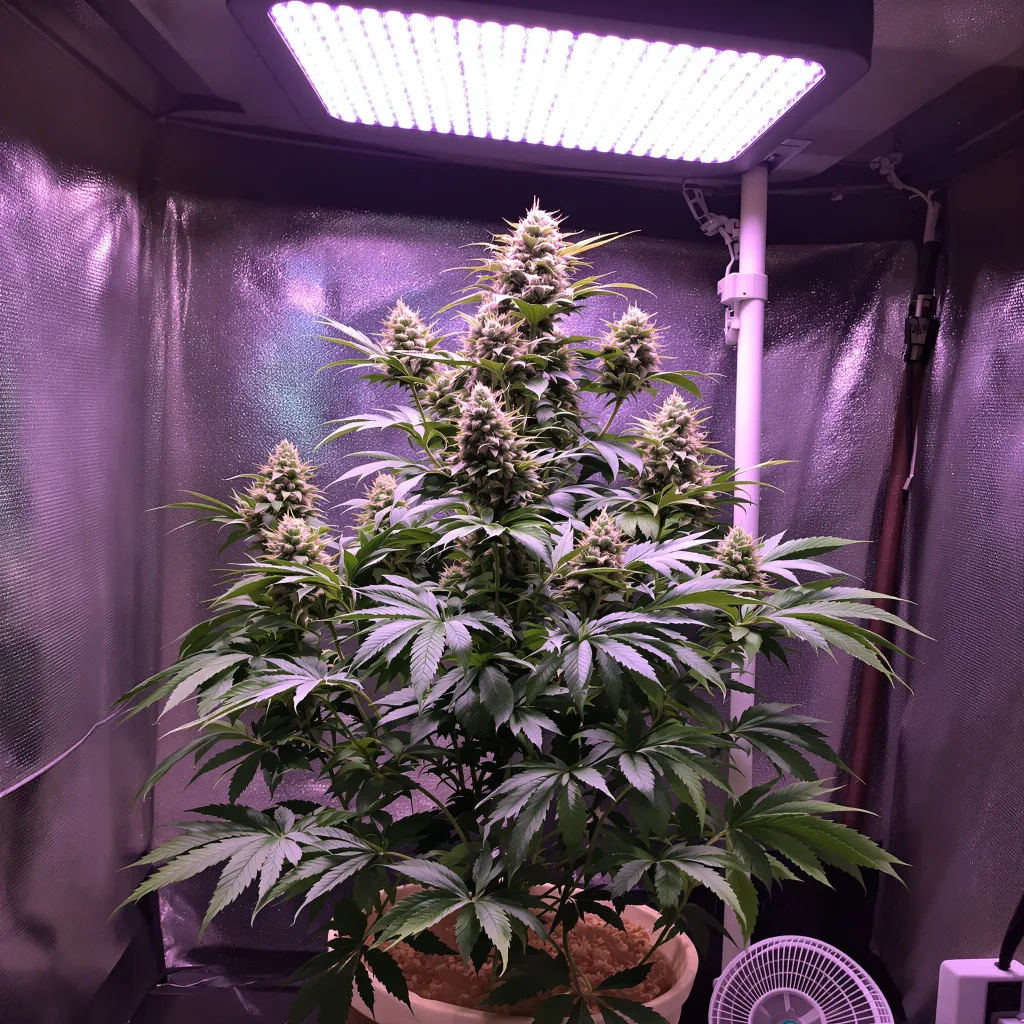 Planta de cannabis Purple Candy en fase de floración — 60-100 cm autofloración