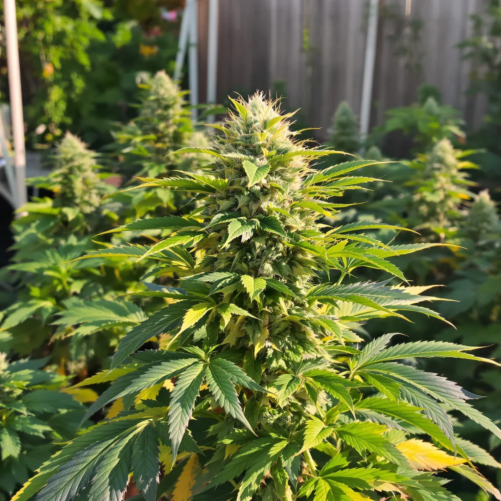 Purple Candy 77% indica / 23% sativa — flor con tricomas visibles