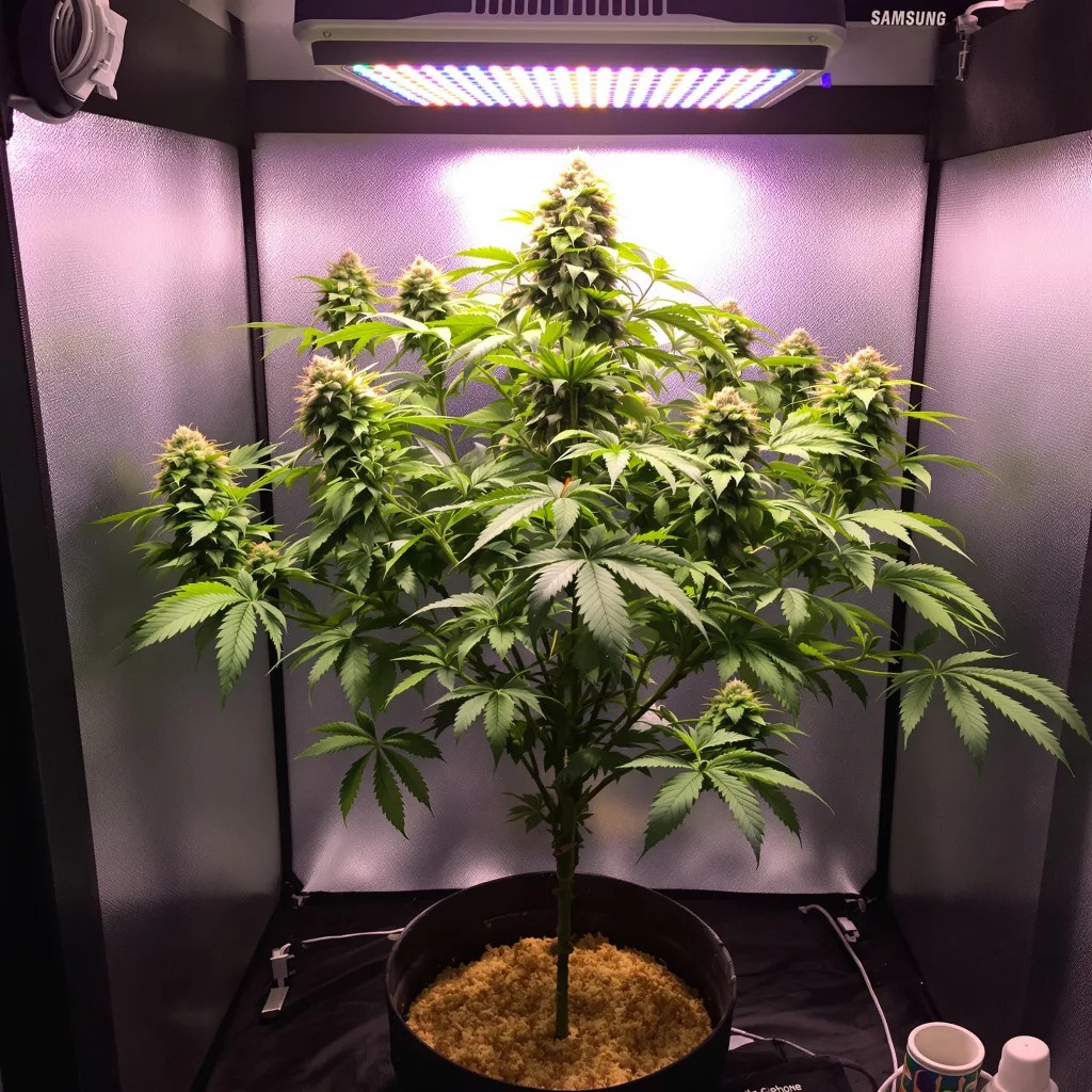 Planta de cannabis Purple Chemdawg en fase de floración — 90-130 cm feminizada