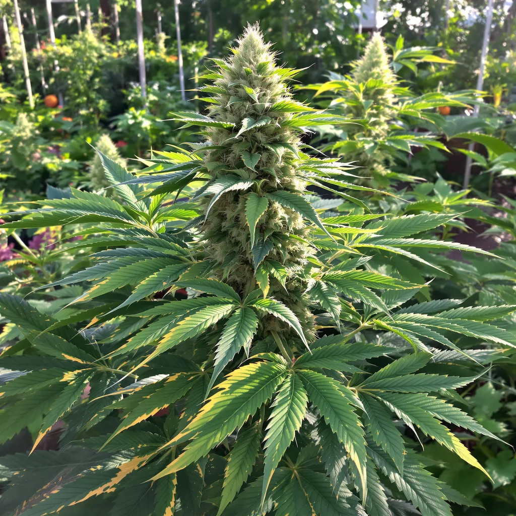 Purple Chemdawg 71% indica / 29% sativa — flor con tricomas visibles