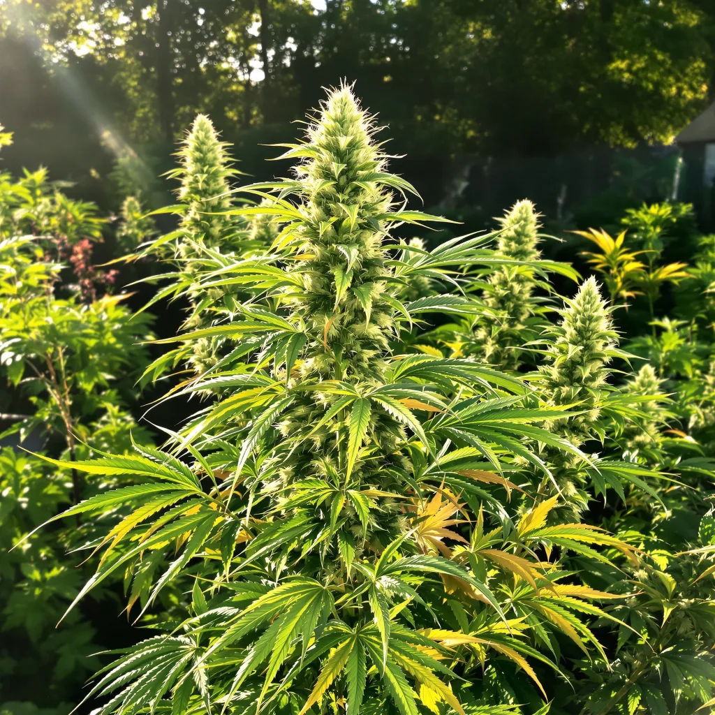 Purple Diesel 30% indica / 70% sativa — flor con tricomas visibles