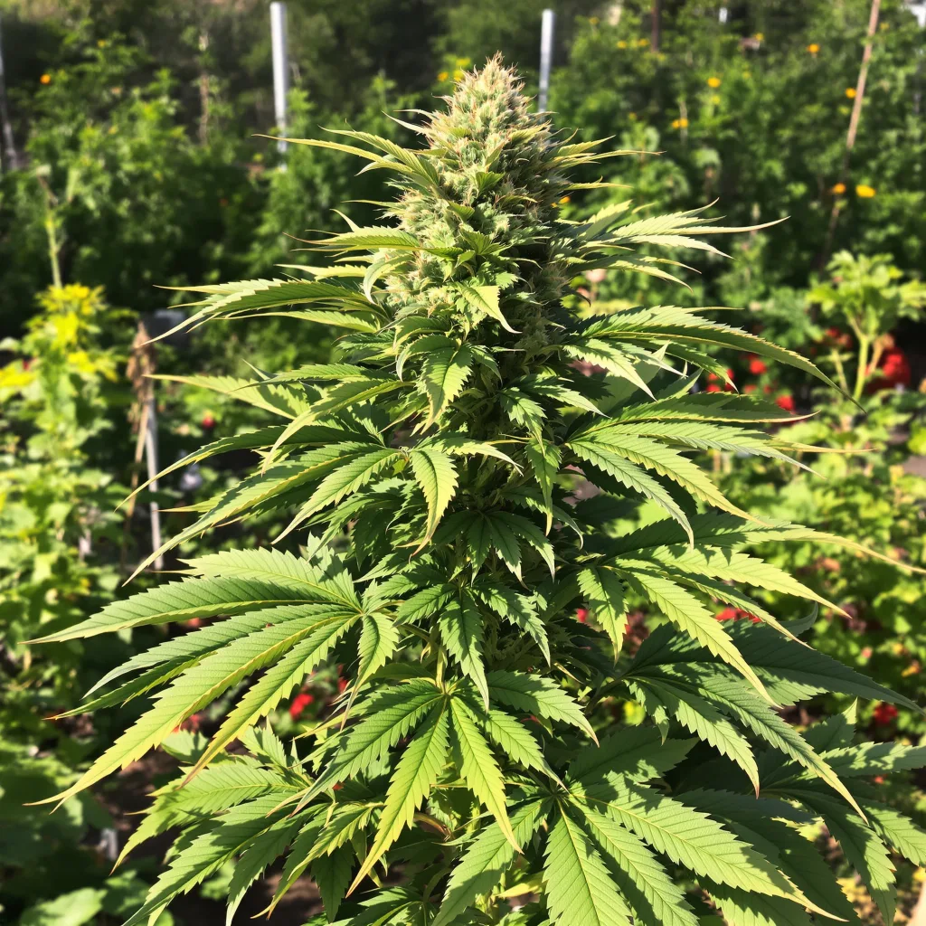 Purple Dragon 66% indica / 34% sativa — flor con tricomas visibles
