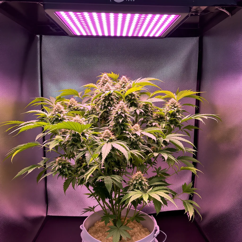 Planta de cannabis Purple Dragon en fase de floración — 90-130 cm feminizada