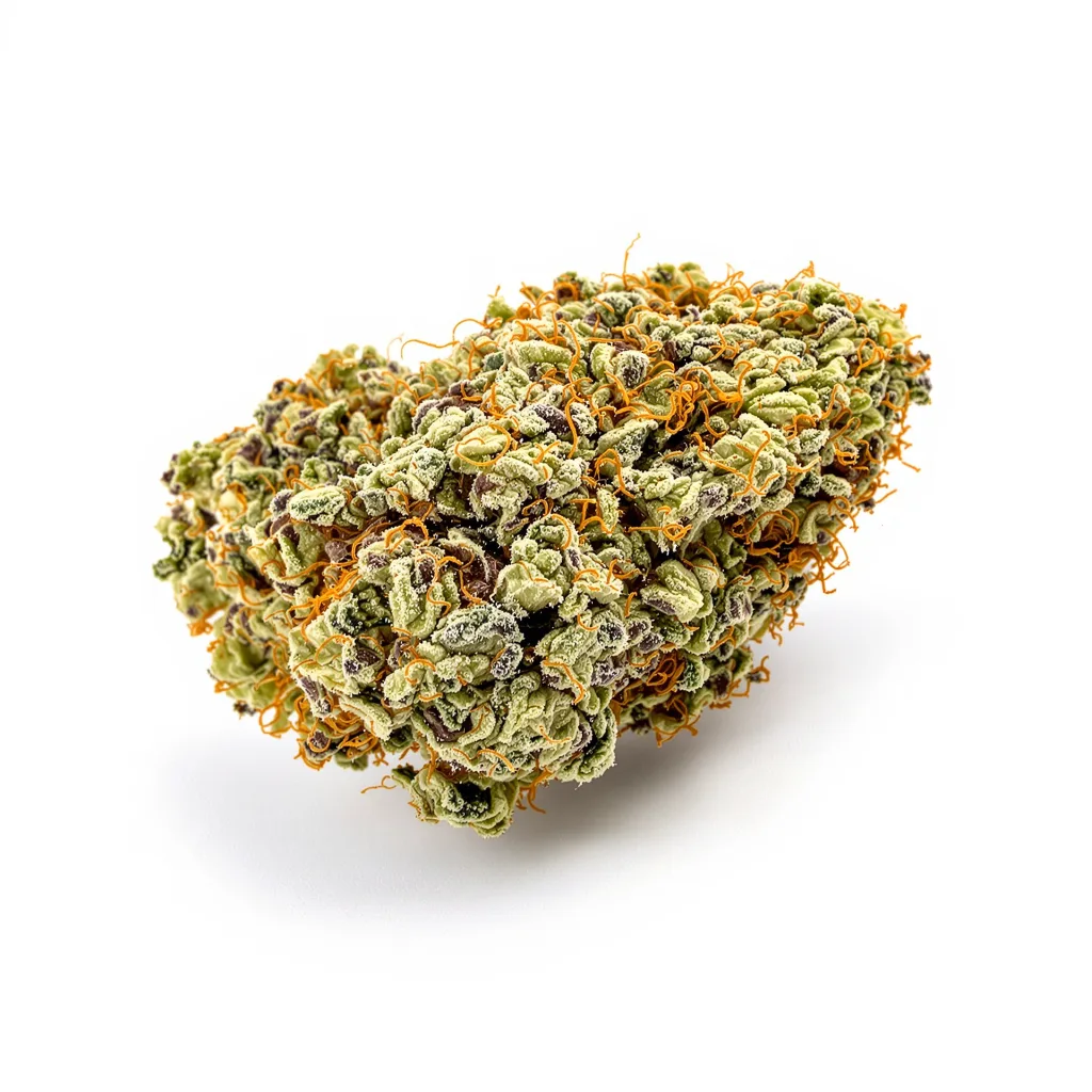 Purple Dream 45% indica / 55% sativa — flor con tricomas visibles