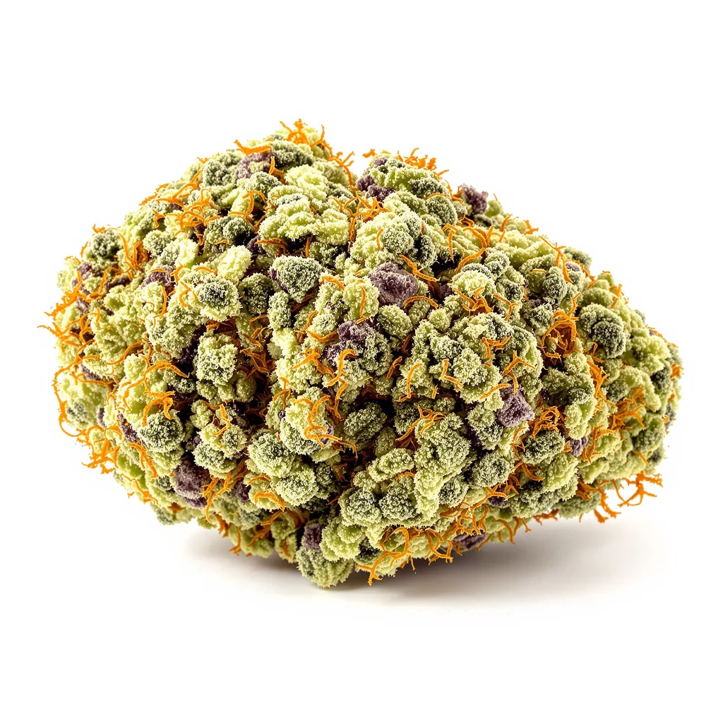 Purple Dream 45% indica / 55% sativa — flor con tricomas visibles