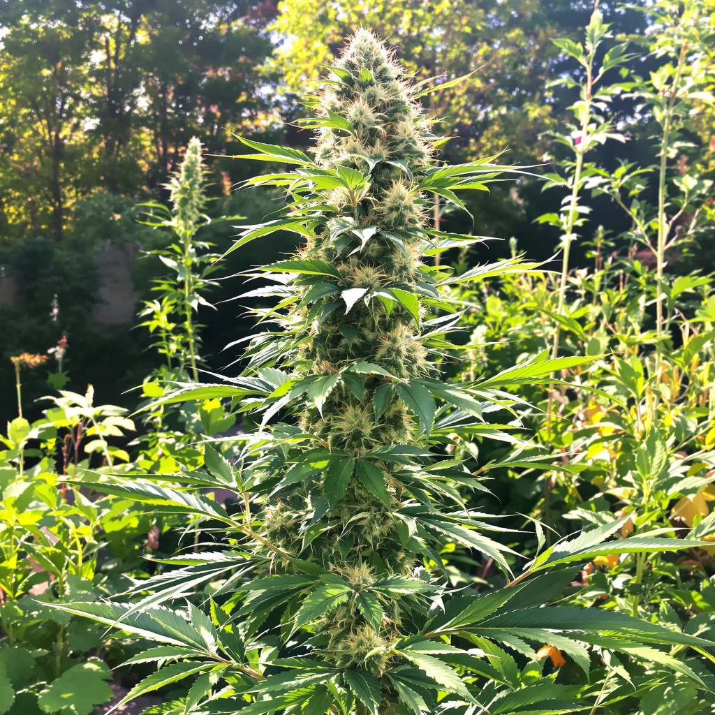 Purple Lemonade 55% indica / 45% sativa — flor con tricomas visibles