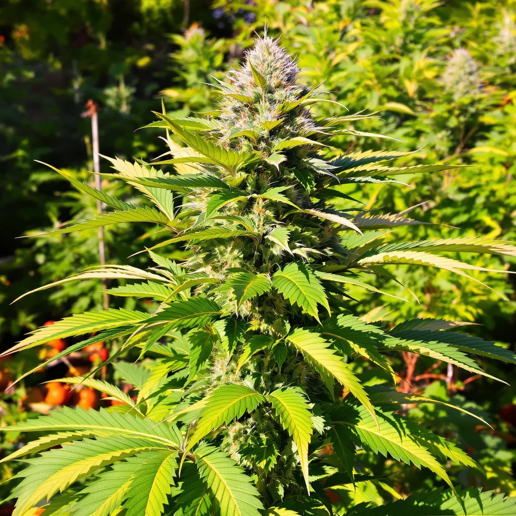 Purple Martian Kush 73% indica / 27% sativa — flor con tricomas visibles