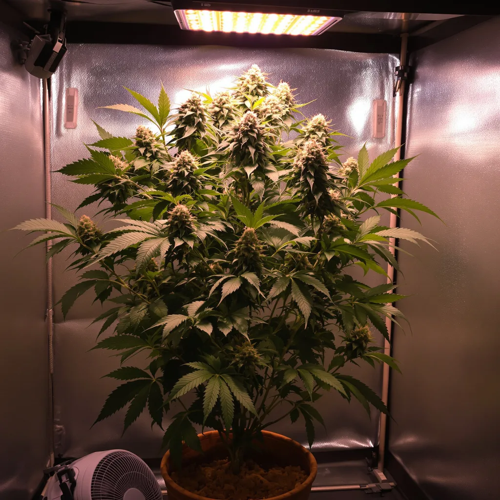 Planta de cannabis Purple Martian Kush en fase de floración — 90-130 cm feminizada