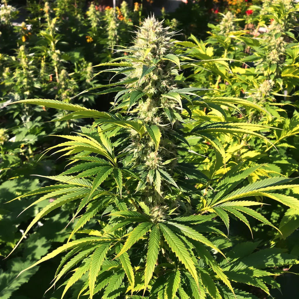 Purple Monkey Balls 68% indica / 32% sativa — flor con tricomas visibles